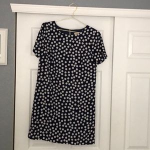 J Crew navy polka dot dress